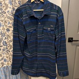 Eddie Bauer Blue and Green Striped Shirt